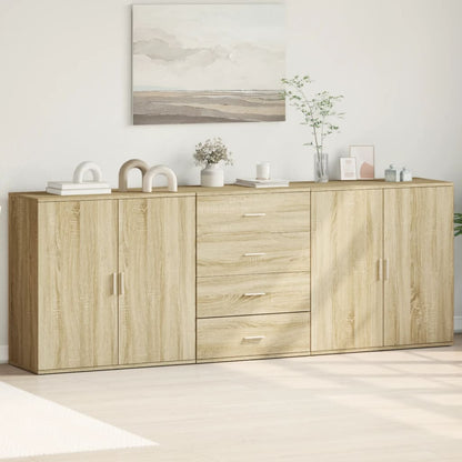 Credenze 3 pz Rovere Sonoma in Legno Multistrato - homemem39
