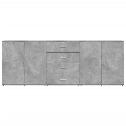 Credenze 3 pz Grigio Cemento in Legno Multistrato - homemem39