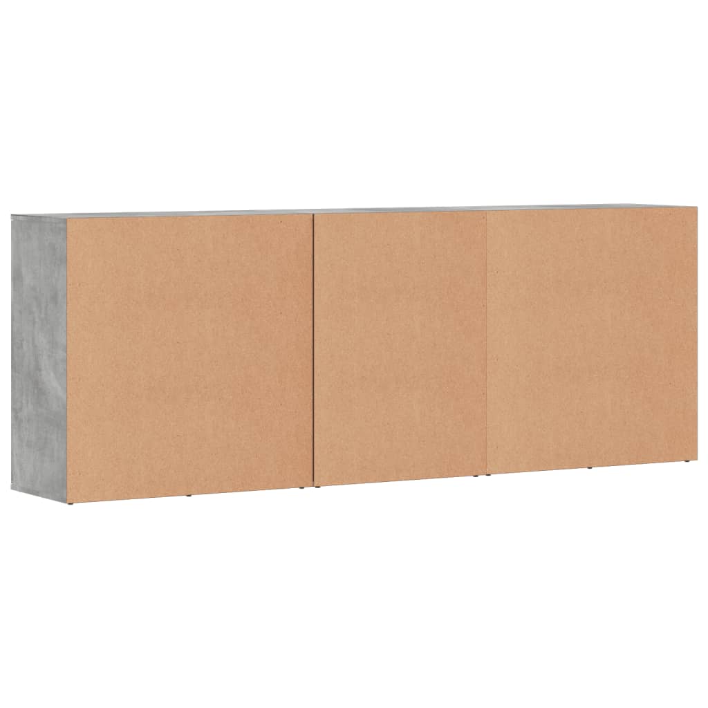 Credenze 3 pz Grigio Cemento in Legno Multistrato - homemem39