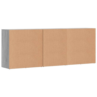 Credenze 3 pz Grigio Sonoma in Legno Multistrato