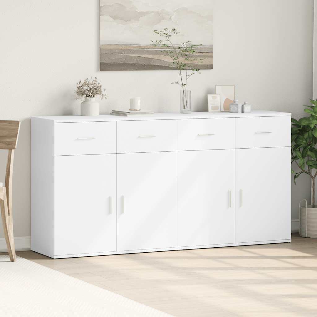 Credenze 2 pz Bianche 79x38x80 cm in Legno Multistrato | homemem39