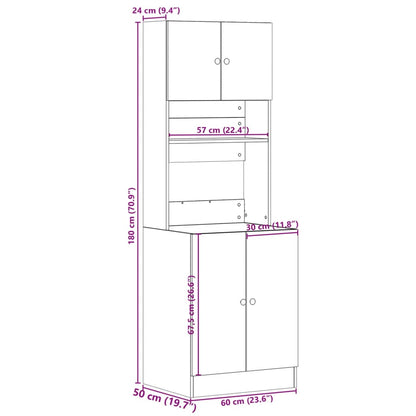 Mobile da Cucina Bianco 60x50x180 cm Legno Multistrato - homemem39
