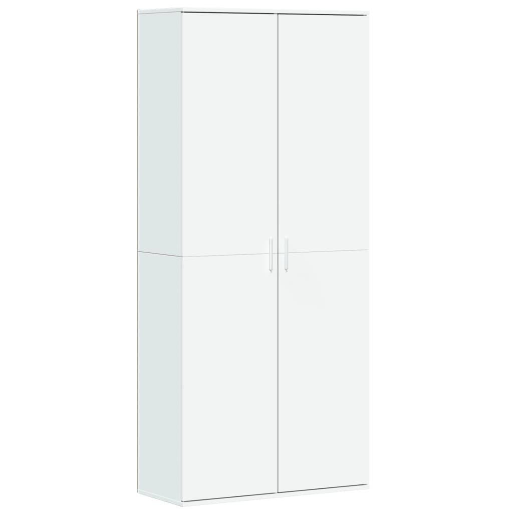 Credenza Bianca 80x35x180 cm in Legno Multistrato | homemem39