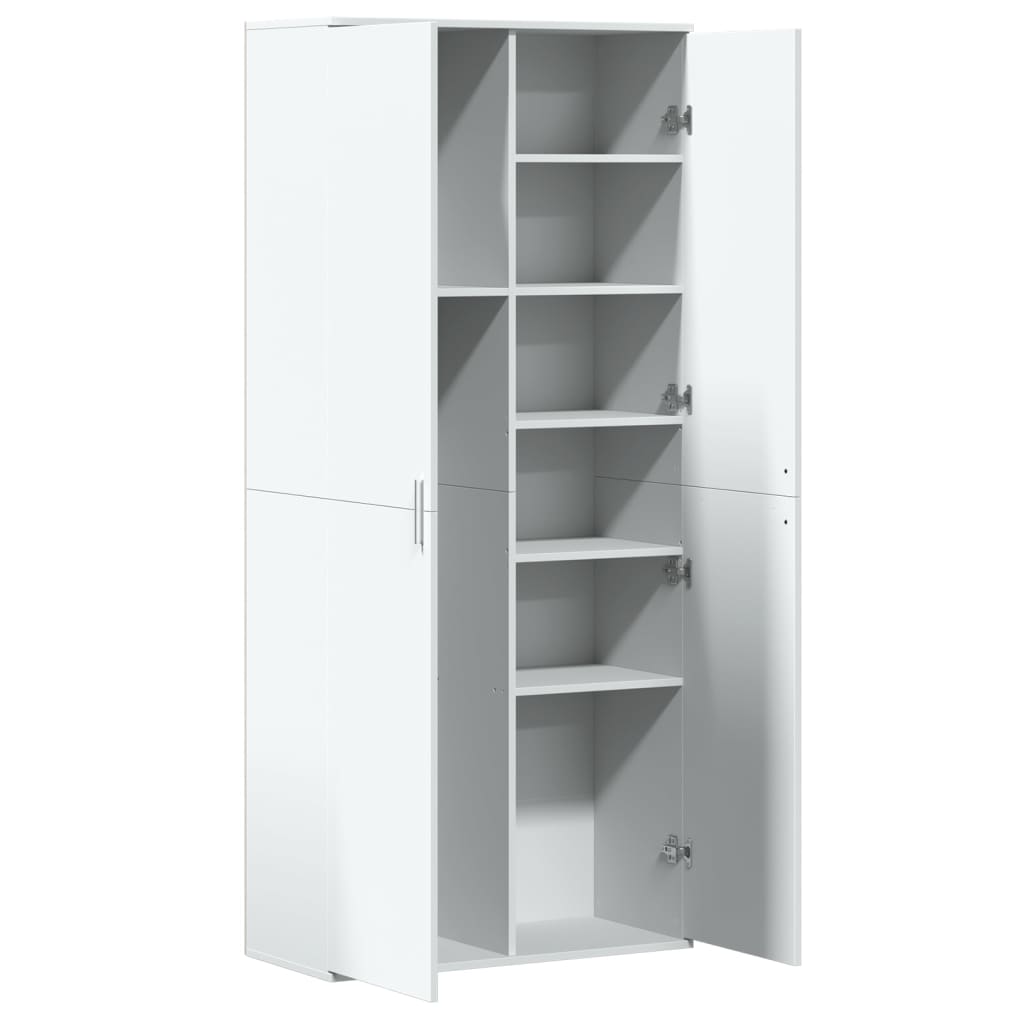 Credenza Bianca 80x35x180 cm in Legno Multistrato | homemem39
