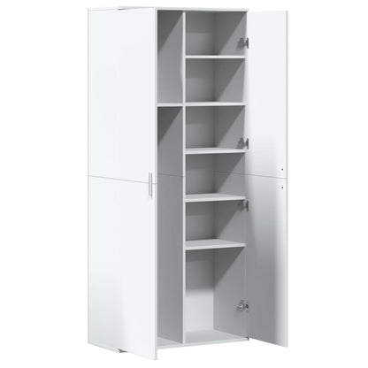 Credenza Bianca 80x35x180 cm in Legno Multistrato | homemem39