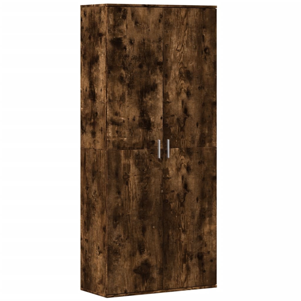 Credenza Rovere Fumo 80x35x180 cm in Legno Multistrato | homemem39