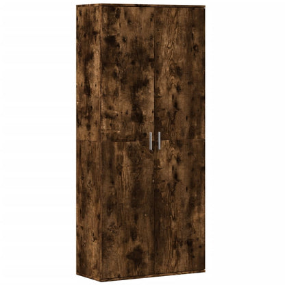 Credenza Rovere Fumo 80x35x180 cm in Legno Multistrato | homemem39
