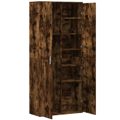 Credenza Rovere Fumo 80x35x180 cm in Legno Multistrato | homemem39