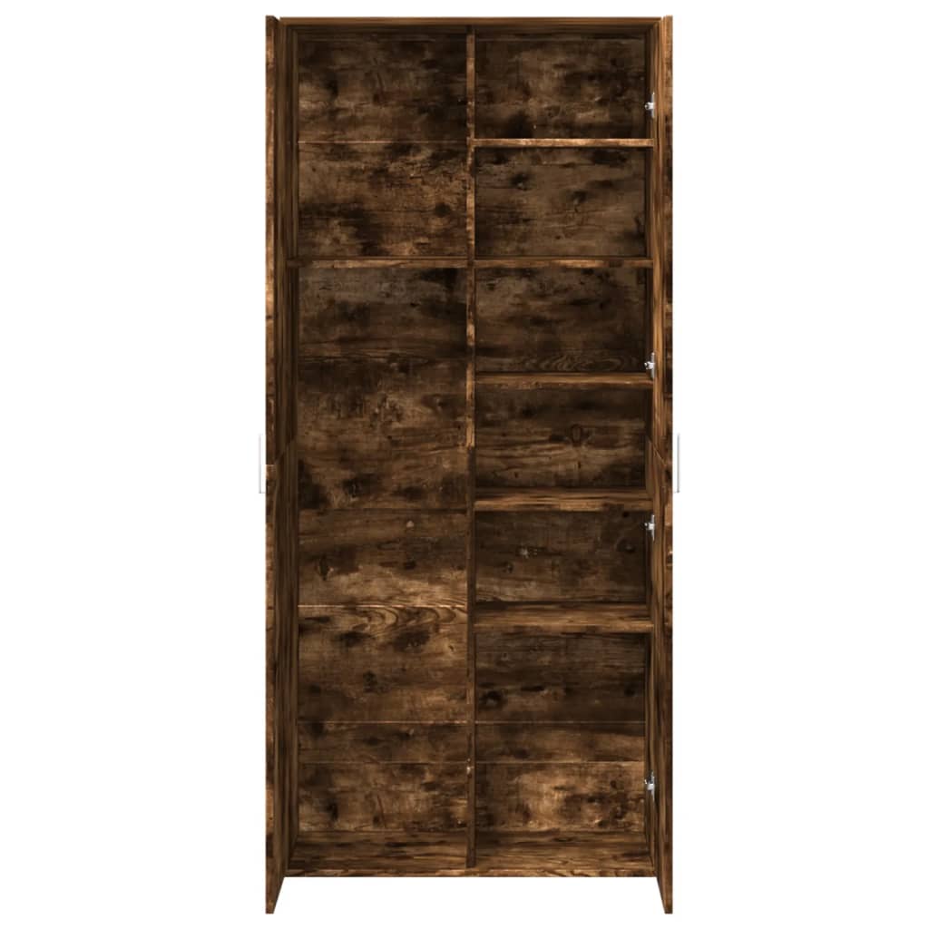 Credenza Rovere Fumo 80x35x180 cm in Legno Multistrato | homemem39