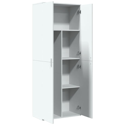 Credenza Bianca 70x35x180 cm in Legno Multistrato | homemem39