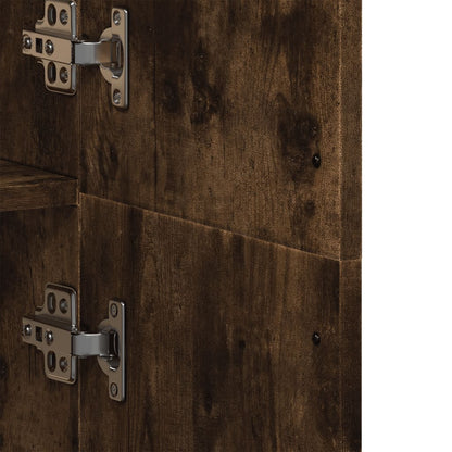 Credenza Rovere Fumo 70x35x180 cm in Legno Multistrato | homemem39