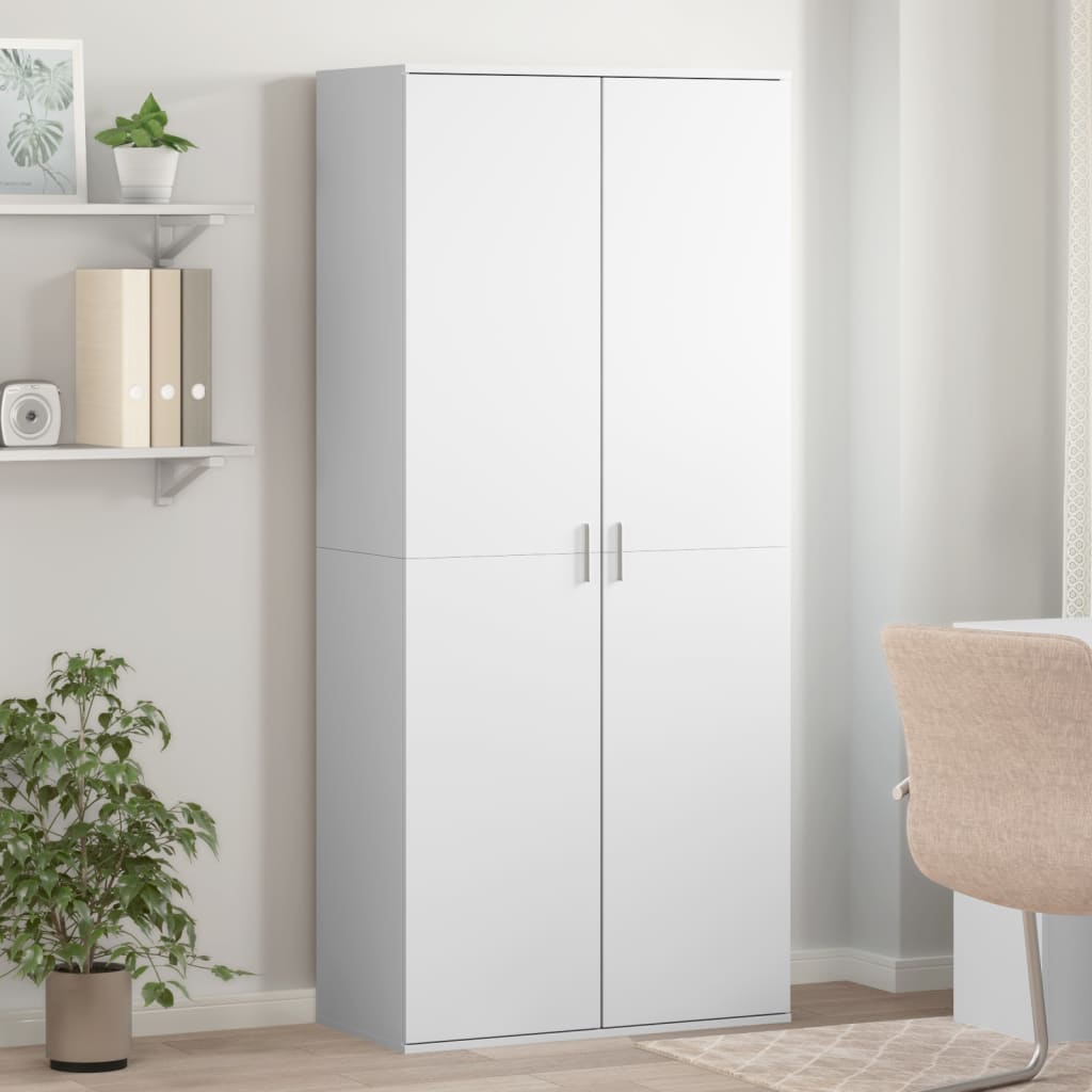 Scarpiera Bianca 80x39x178 cm in Legno Multistrato - homemem39