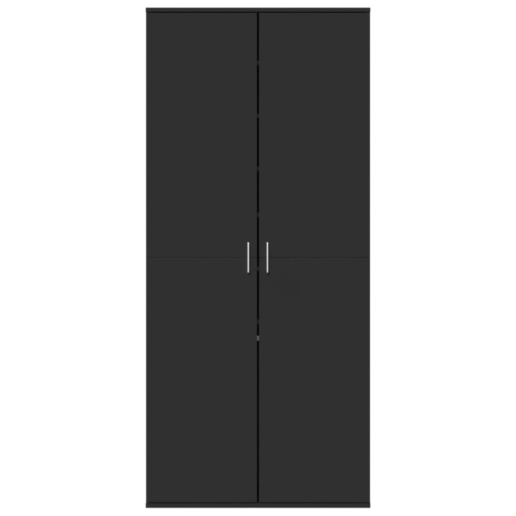 Scarpiera Nera 80x39x178 cm in Legno Multistrato - homemem39