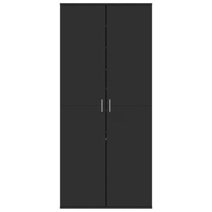 Scarpiera Nera 80x39x178 cm in Legno Multistrato - homemem39