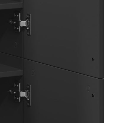 Scarpiera Nera 80x39x178 cm in Legno Multistrato - homemem39