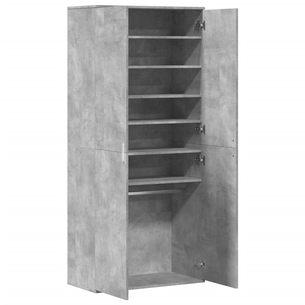 Scarpiera Grigio Cemento 80x39x178 cm in Legno Multistrato | homemem39