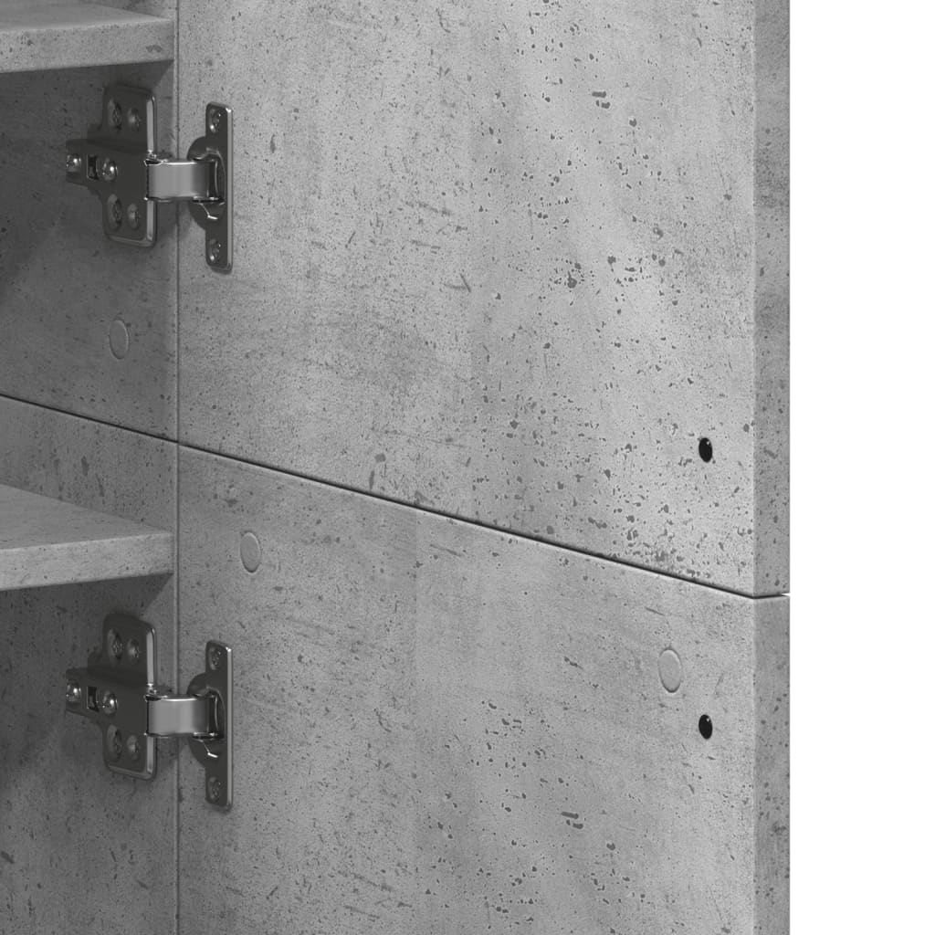 Scarpiera Grigio Cemento 80x39x178 cm in Legno Multistrato - homemem39