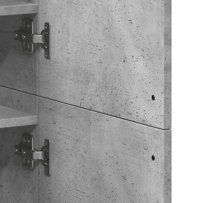 Scarpiera Grigio Cemento 80x39x178 cm in Legno Multistrato - homemem39