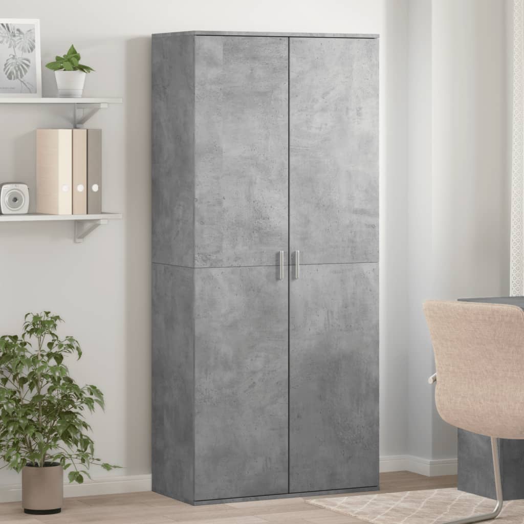 Scarpiera Grigio Cemento 80x39x178 cm in Legno Multistrato - homemem39