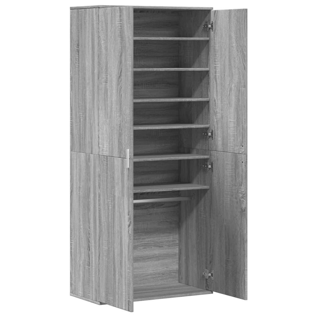 Scarpiera Grigio Sonoma 80x39x178 cm in Legno Multistrato - homemem39