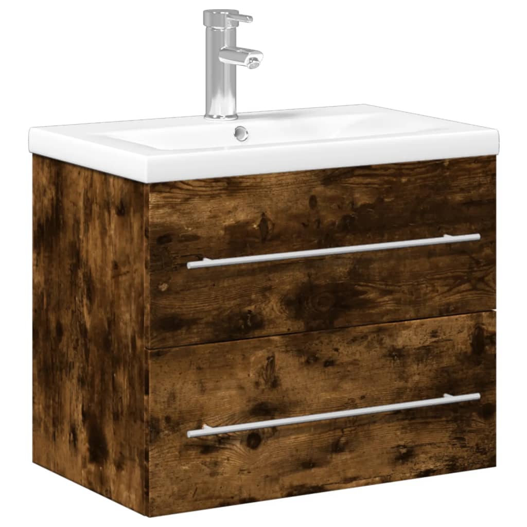 Mobile da Bagno con Lavabo Integrato Rovere Fumo | homemem39