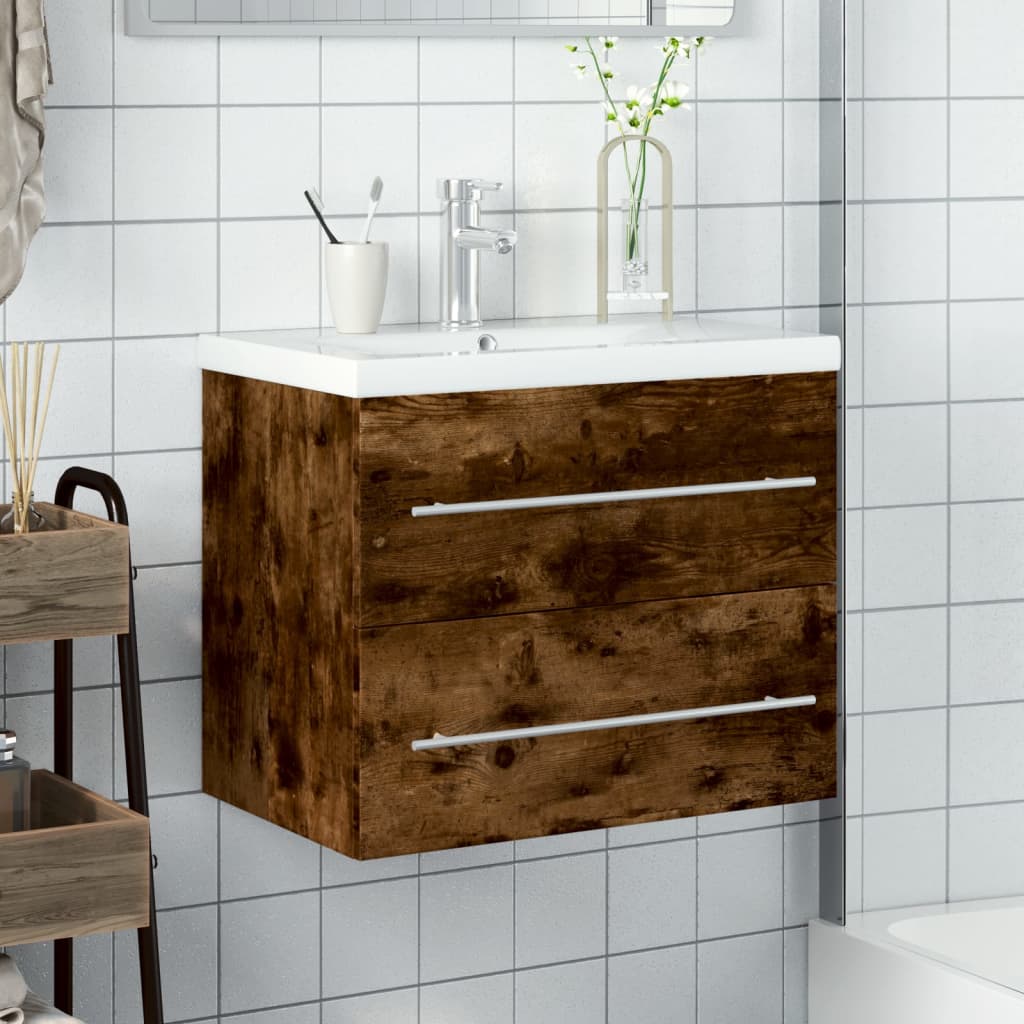 Mobile da Bagno con Lavabo Integrato Rovere Fumo | homemem39