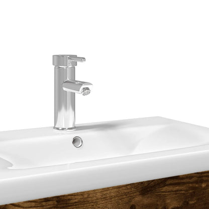 Mobile da Bagno con Lavabo Integrato Rovere Fumo | homemem39