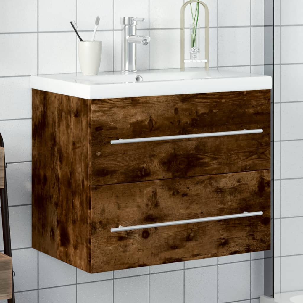 Mobile da Bagno con Lavabo Integrato Rovere Fumo | homemem39
