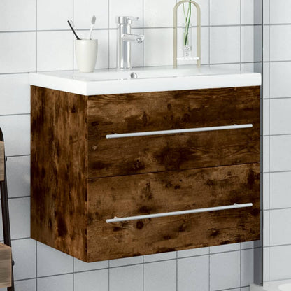 Mobile da Bagno con Lavabo Integrato Rovere Fumo | homemem39