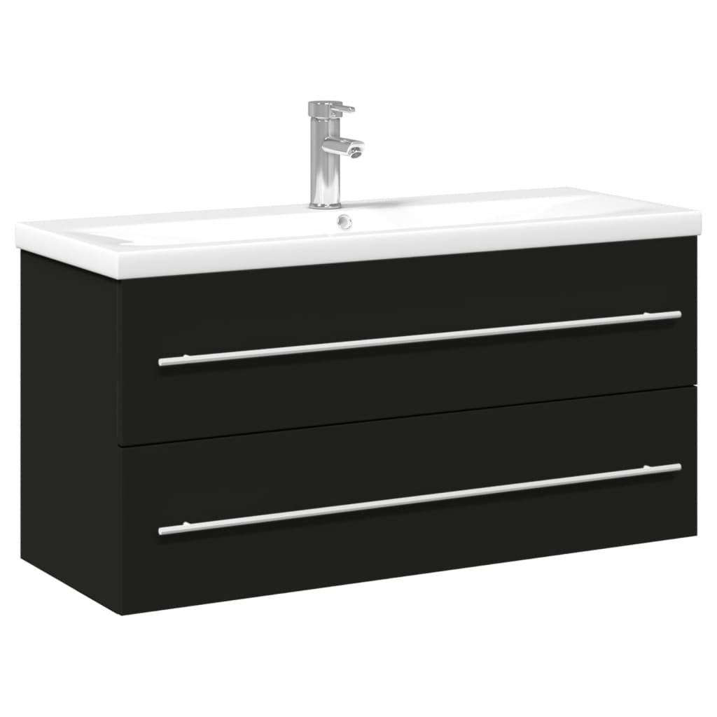 Mobile da Bagno con Lavabo Integrato Nero | homemem39