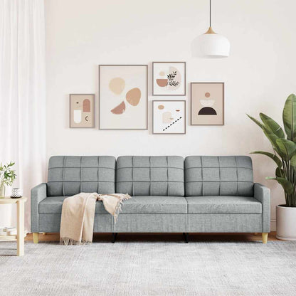 Divano a 3 Posti Grigio Chiaro 210 cm in Tessuto | homemem39