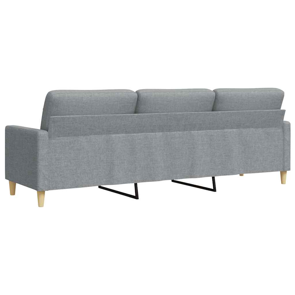 Divano a 3 Posti Grigio Chiaro 210 cm in Tessuto | homemem39