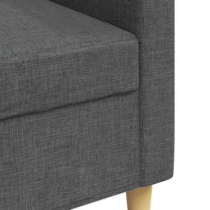 Divano a 3 Posti Grigio Scuro 210 cm in Tessuto | homemem39