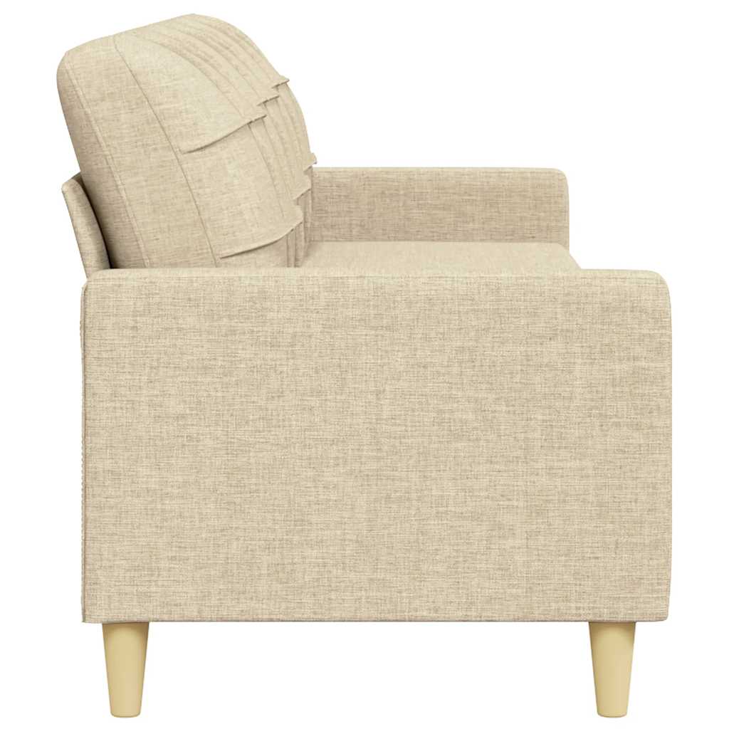 Divano a 3 Posti Crema 210 cm in Tessuto | homemem39