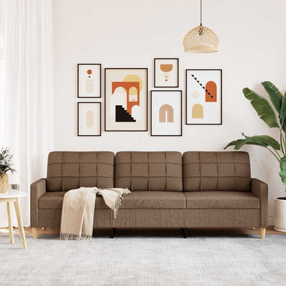 Divano a 3 Posti Marrone 210 cm in Tessuto | homemem39