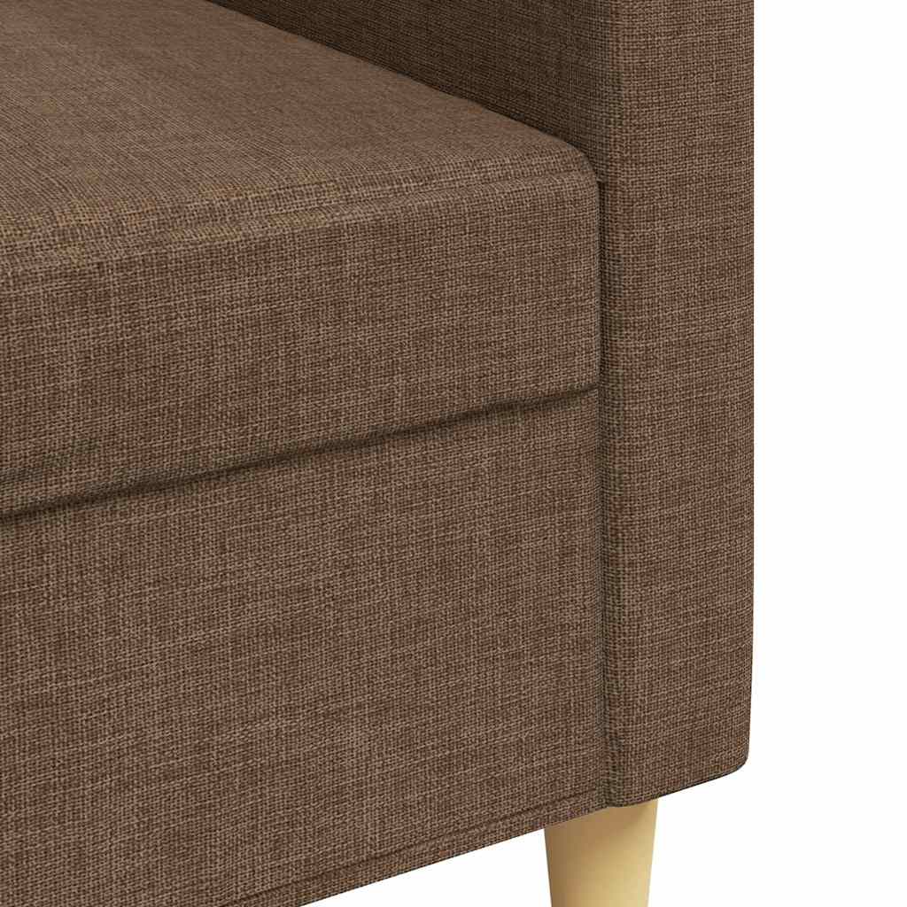 Divano a 3 Posti Marrone 210 cm in Tessuto | homemem39