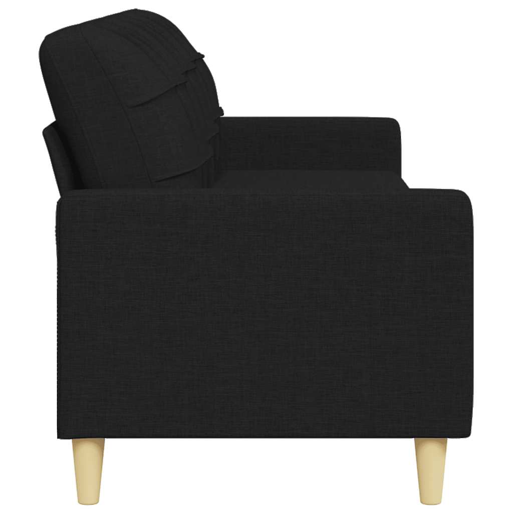 Divano a 3 Posti Nero 210 cm in Tessuto | homemem39