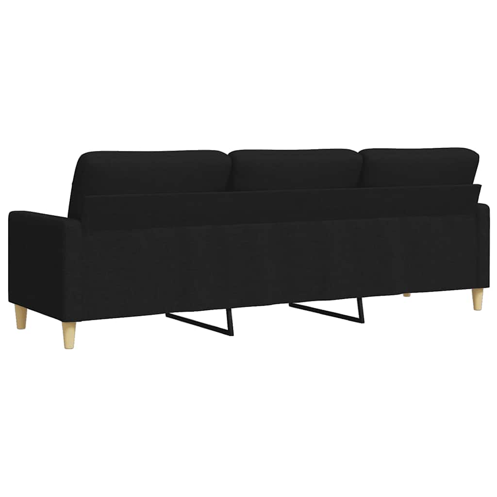 Divano a 3 Posti Nero 210 cm in Tessuto | homemem39