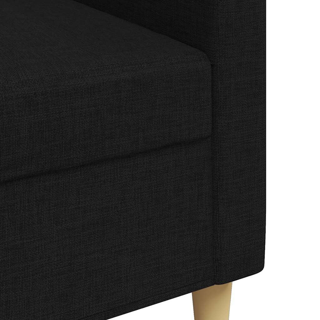 Divano a 3 Posti Nero 210 cm in Tessuto | homemem39