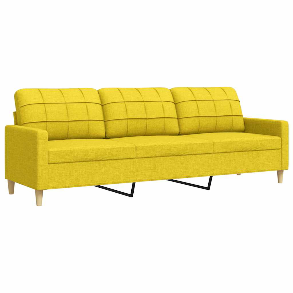 Divano a 3 Posti Giallo 210 cm in Tessuto | homemem39