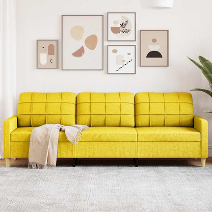 Divano a 3 Posti Giallo 210 cm in Tessuto | homemem39