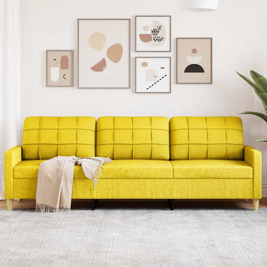 Divano a 3 Posti Giallo 210 cm in Tessuto | homemem39