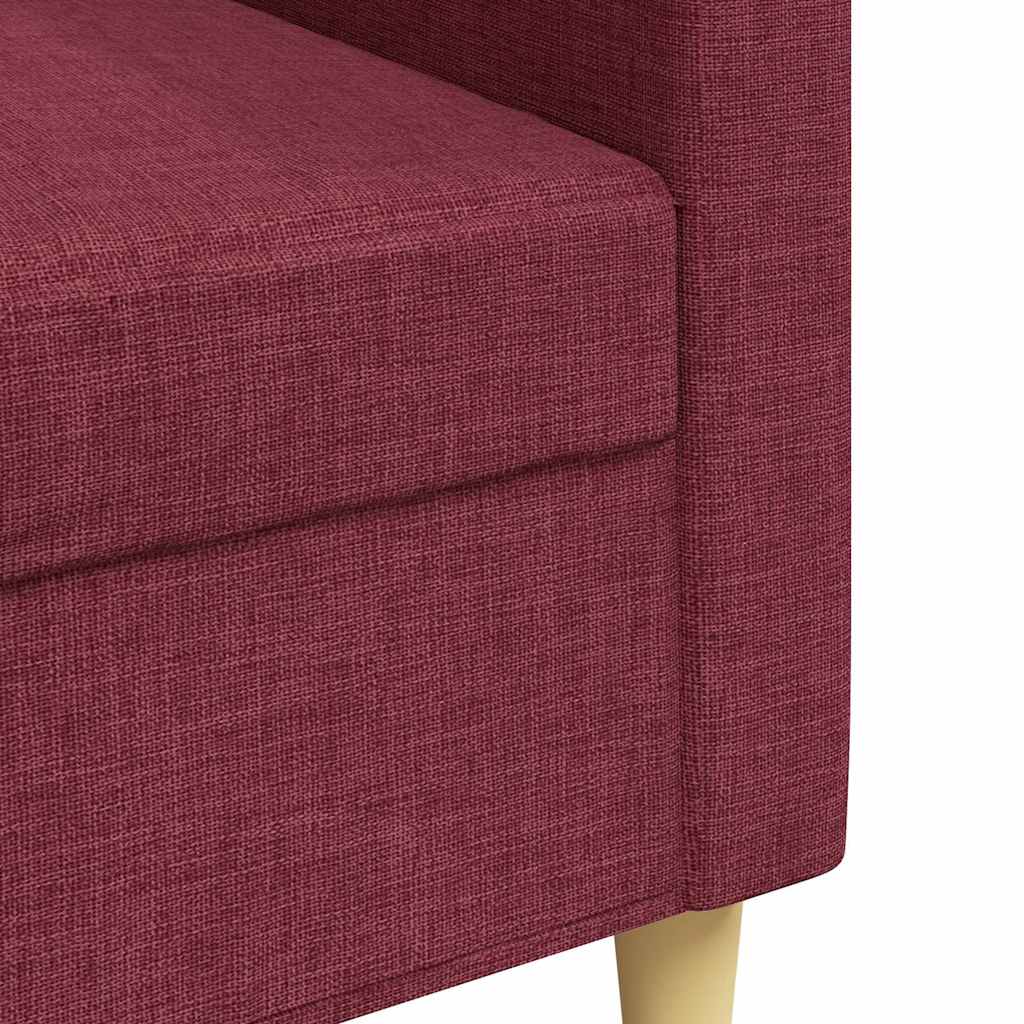 Divano a 3 Posti Rosso Vino 210 cm in Tessuto | homemem39