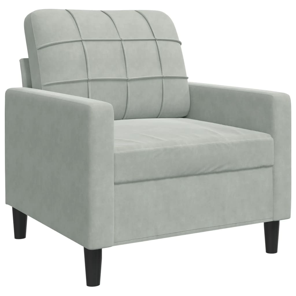 Poltrona Grigio Chiaro 60 cm Velluto | homemem39