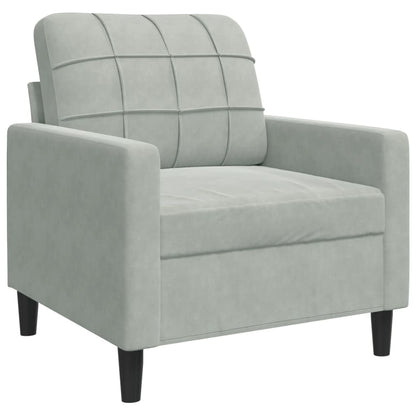 Poltrona Grigio Chiaro 60 cm Velluto | homemem39