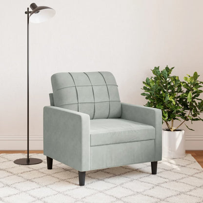 Poltrona Grigio Chiaro 60 cm Velluto | homemem39