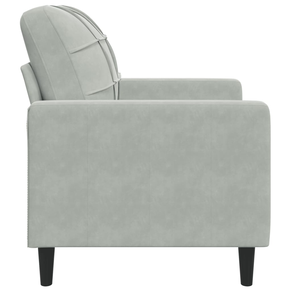 Poltrona Grigio Chiaro 60 cm Velluto - homemem39