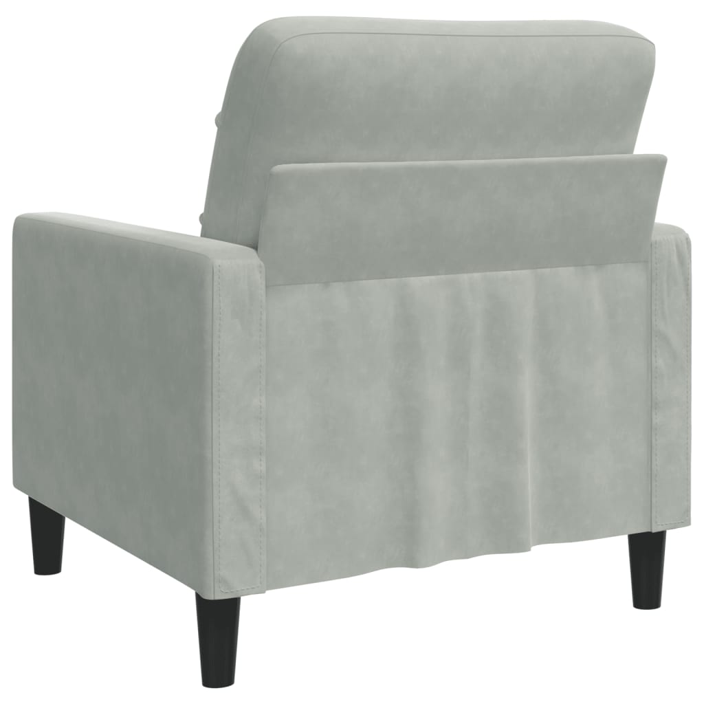 Poltrona Grigio Chiaro 60 cm Velluto | homemem39