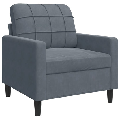 Poltrona Grigio Scuro 60 cm Velluto | homemem39