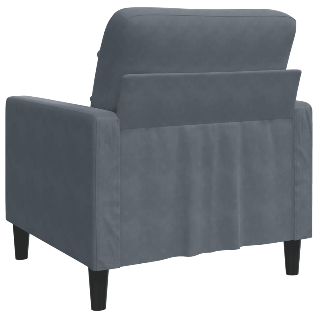 Poltrona Grigio Scuro 60 cm Velluto | homemem39